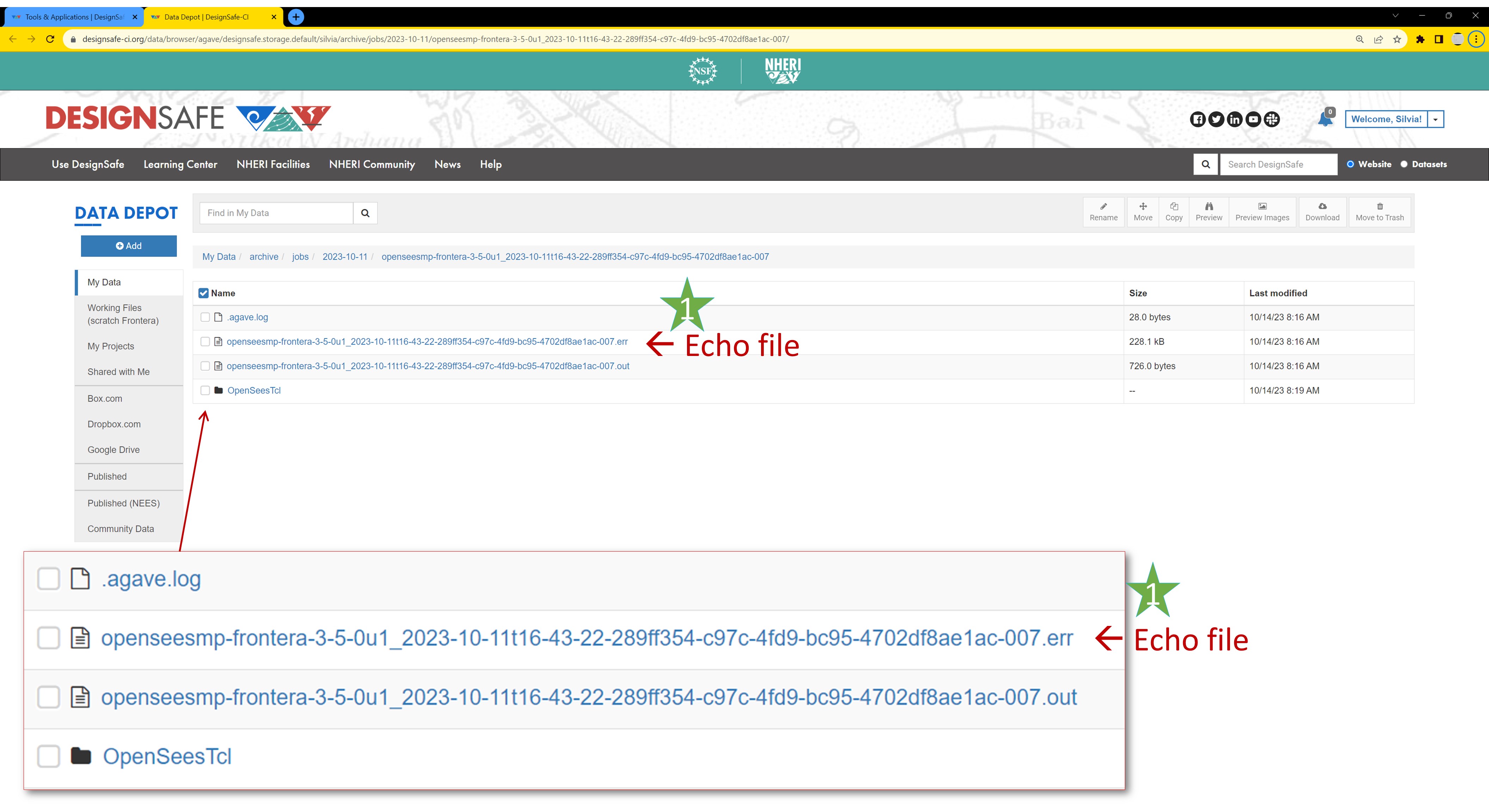 Checking .err file